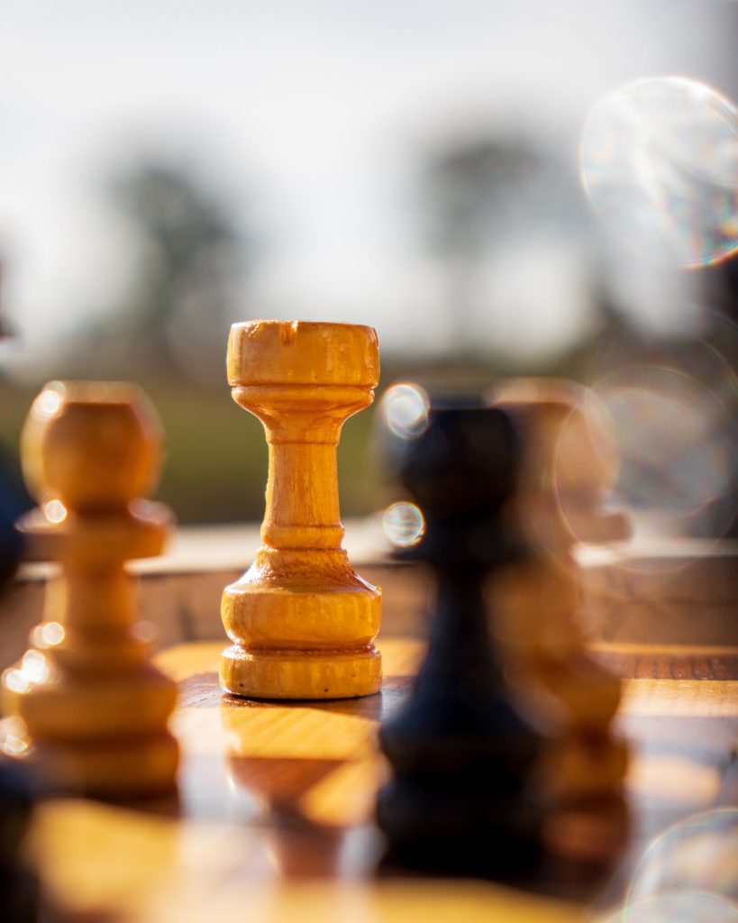 macro image of rook chess piece